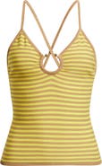 DELUC Patmos Stripe Crop Cotton Blend Top