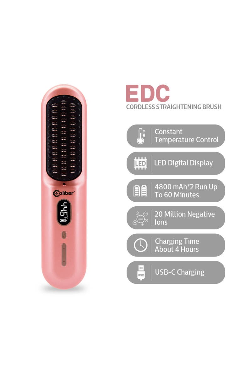 EDC Rechargeable Cordless Hot Comb, Alternate, color, Pink