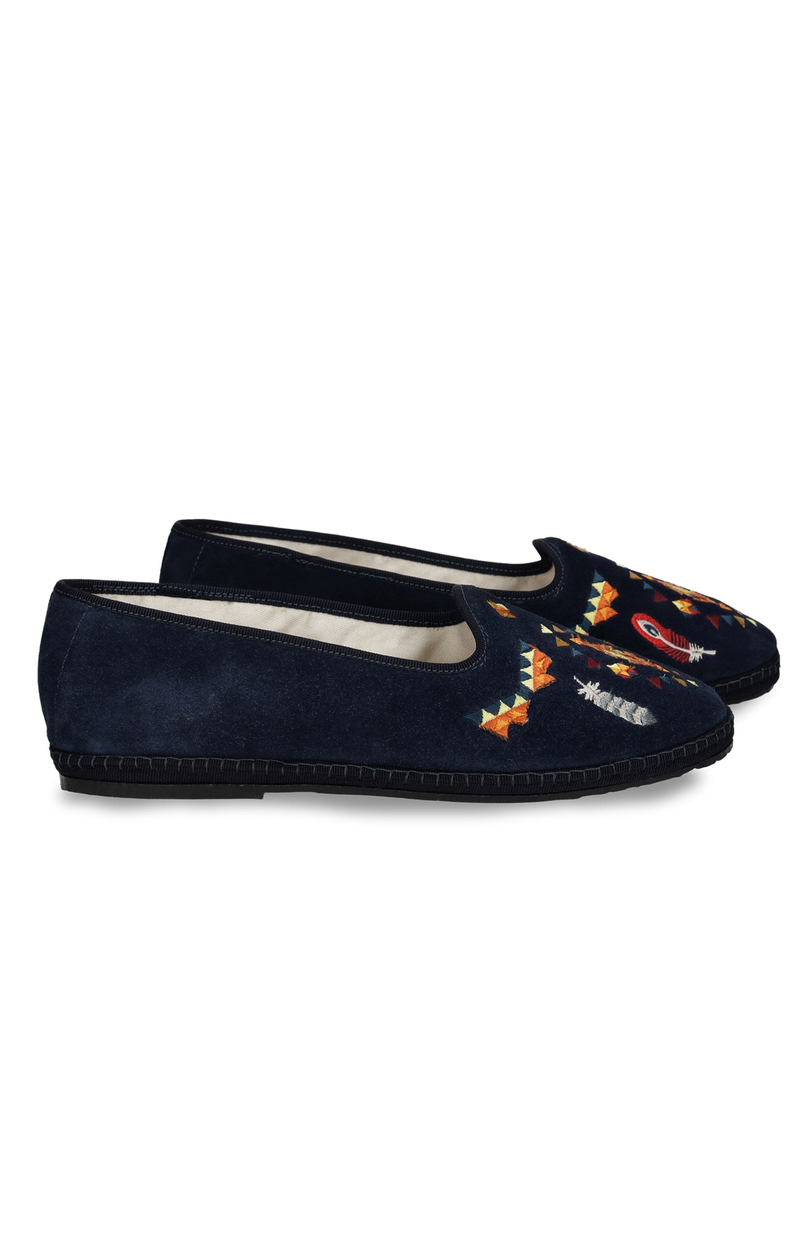 Frutate Friulane Suede Leather Embroidery, Alternate, color, NAVY BLUE