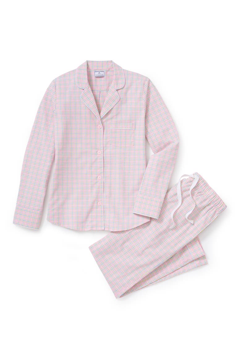 Plaid Cotton Twill Pajamas, Alternate, color, PINK