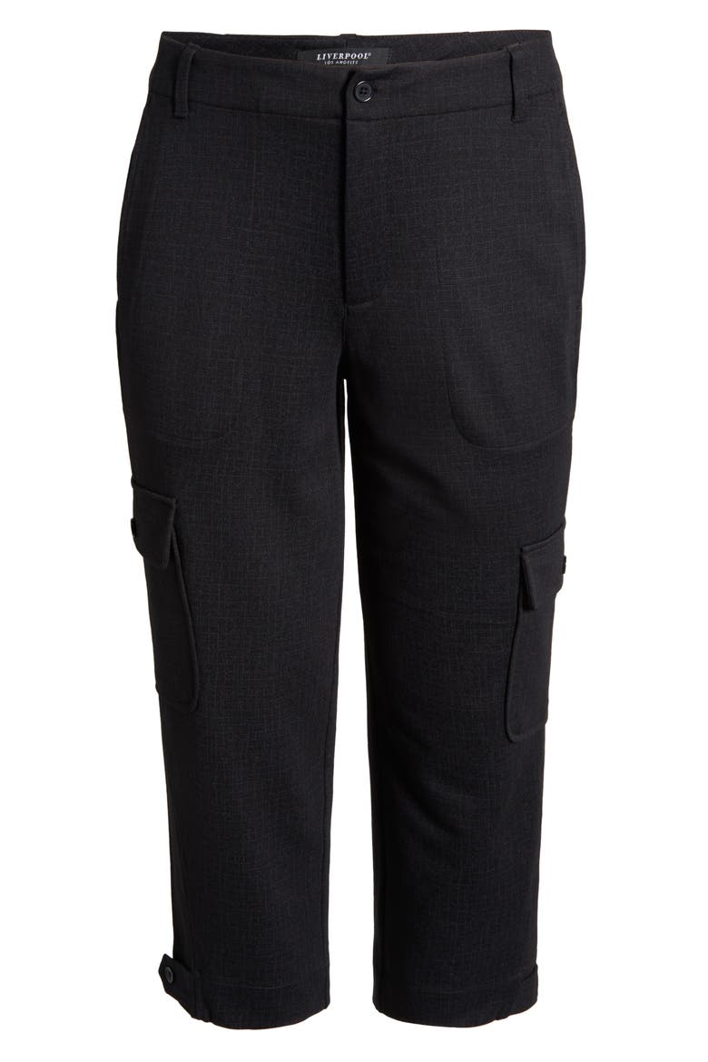 Utility Crop Cargo Pants, Alternate, color, BLACK CROSSHATCH