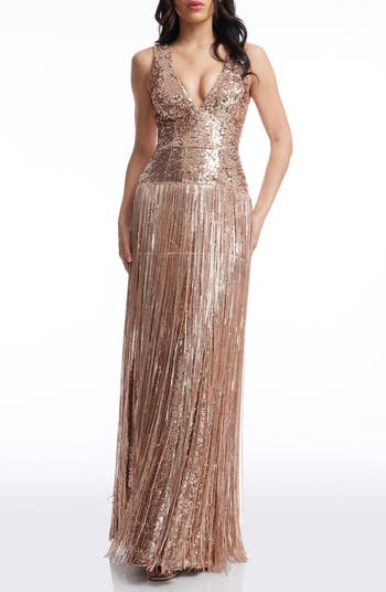 bcbg rose gold sequin dress BCBGMAXAZRIA Allure Blue Sequined Maxi Dress – Runway Catalog main image 0