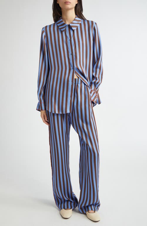 Stine Goya Long Sleeve Button Down Shirt In Embroidery Stripe In Embroidery Stripe