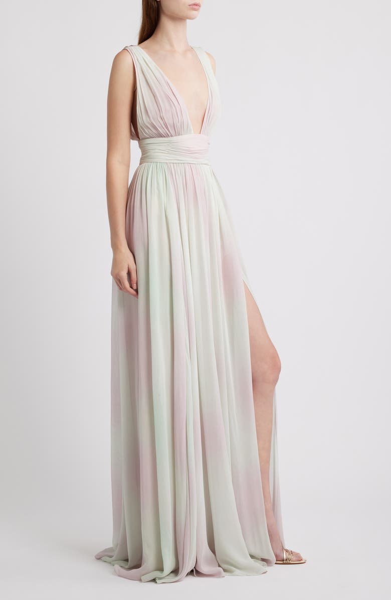 LoveShackFancy Madeline Gathered Sleeveless Gown, Alternate, color, Misty Iris