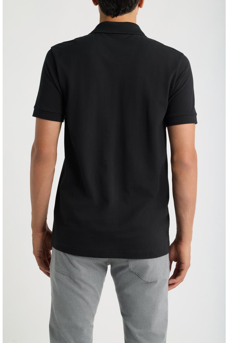 Pio Piqué Pima Cotton Polo, Alternate, color, BLACK