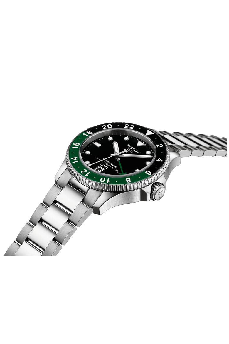 Seastar 1000 GMT Bracelet Watch, 40mm, Alternate, color, SILVER