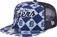 New Era Men's New Era Navy Detroit Tigers Seeing Diamonds A-Frame Trucker 9FIFTY Snapback Hat