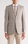 Peter Millar Tan Plaid Wool Blend Sport Coat