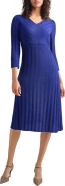 Misook Textural Stripe Midi Sweater Dress