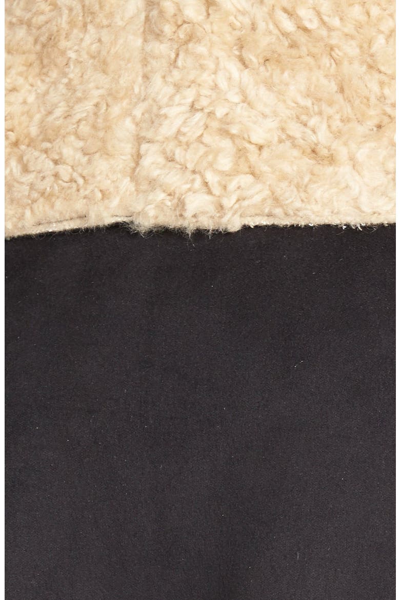 Faux Shearling Waterfall Jacket, Alternate, color, BLACK