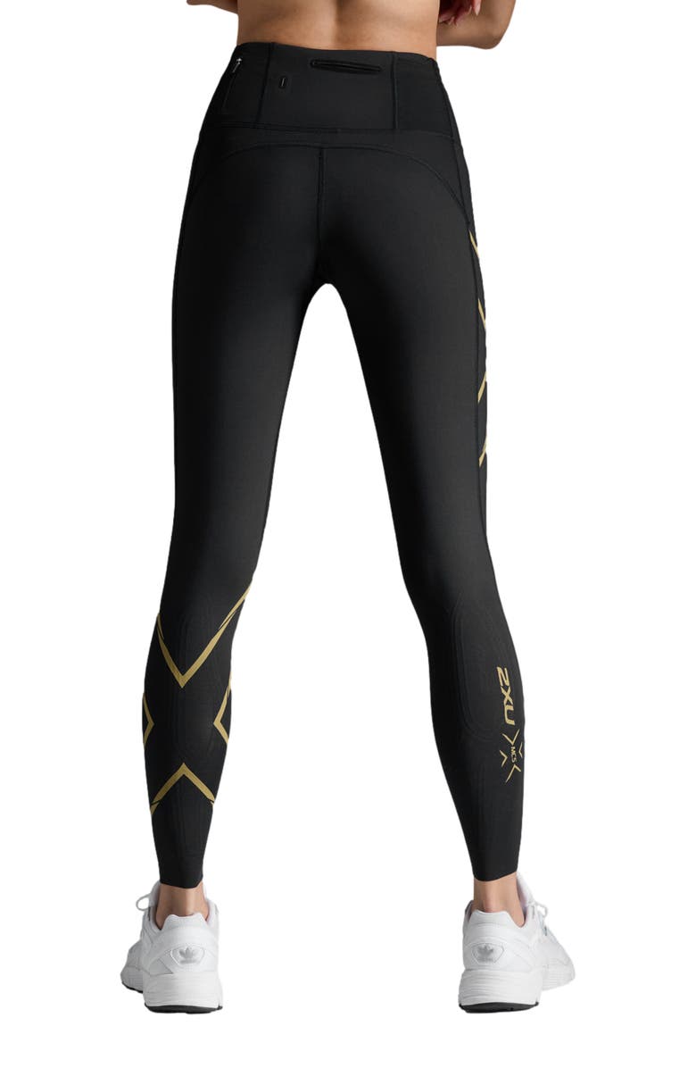 2XU Light Speed Mid-Rise CompTight, Alternate, color, Black/Gold Reflective