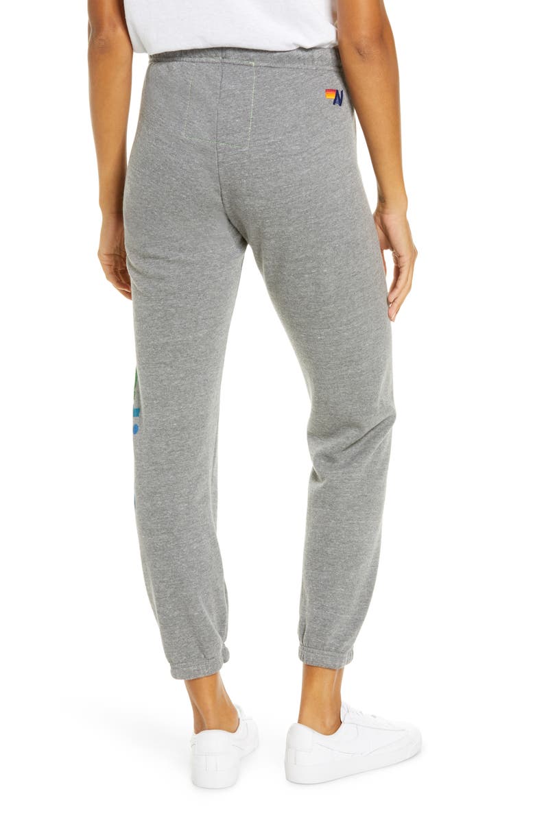 Aviator Nation Rainbow Logo Sweatpants, Alternate, color, Heather Grey