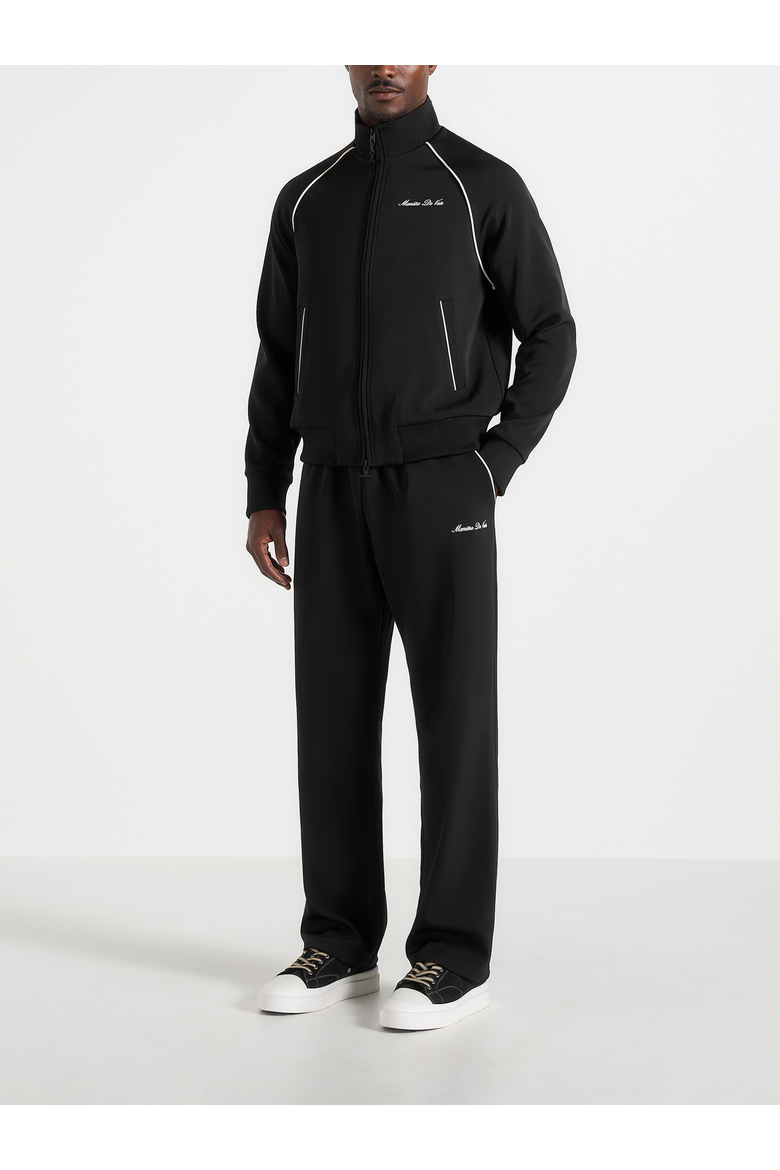 Signature Piped Track Pants, Alternate, color, Black
