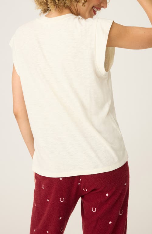 Pj Salvage Hold Your Horses Pajama Top In Neutral