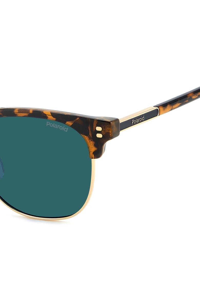 Polaroid 53mm Polarized Rectangular Sunglasses, Alternate, color, Havana/ Blue