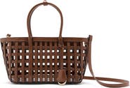 MANGO Braided Faux Leather Top Handle Bag