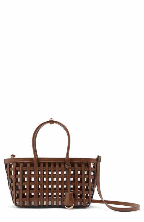 Braided Faux Leather Top Handle Bag
