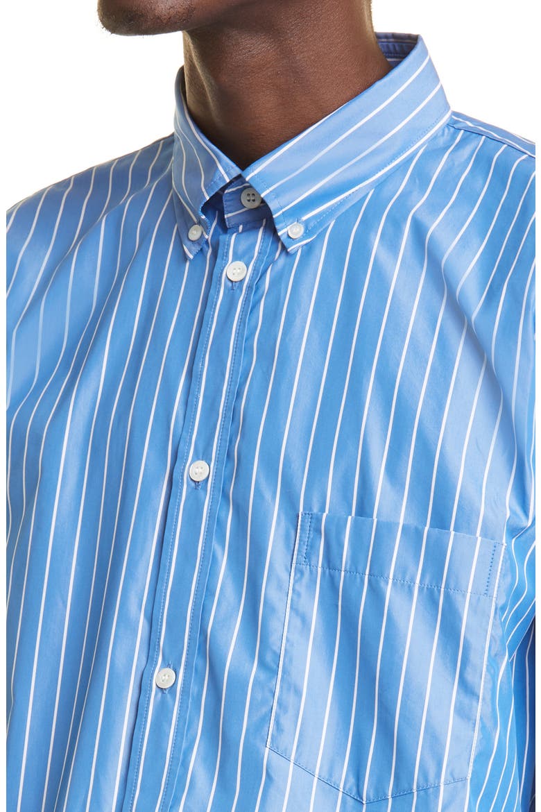 Double Sleeve Button-Down Shirt, Alternate, color, BLUE/WHITE