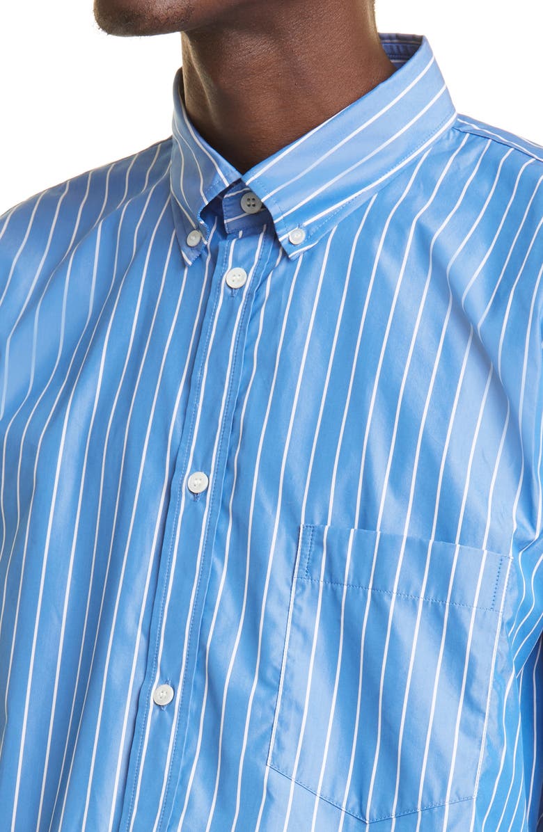 Balenciaga Double Sleeve Button-Down Shirt, Alternate, color, 