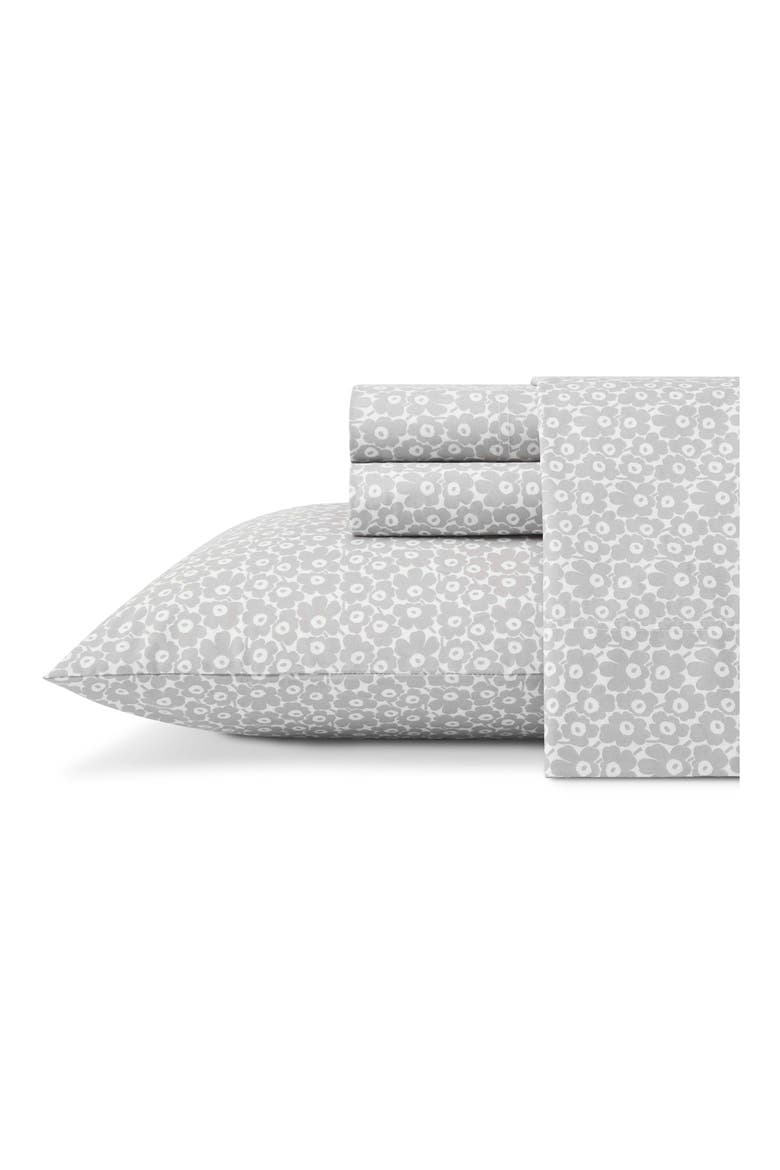 Pikkuinen Unikko Floral Sheet Set, Main, color, GREY