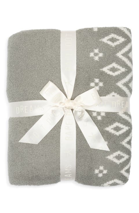 CozyChic Fair Isle Diamond Throw Blanket