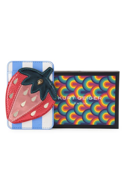 Kurt Geiger London Strawberry Magnetic Card Case In Open White
