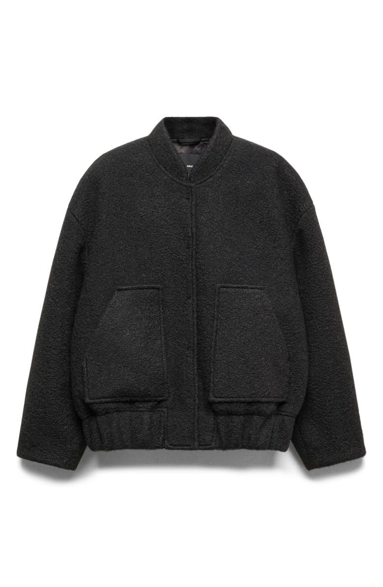 MANGO Oversize Textured Bomber Jacket, Alternate, color, 