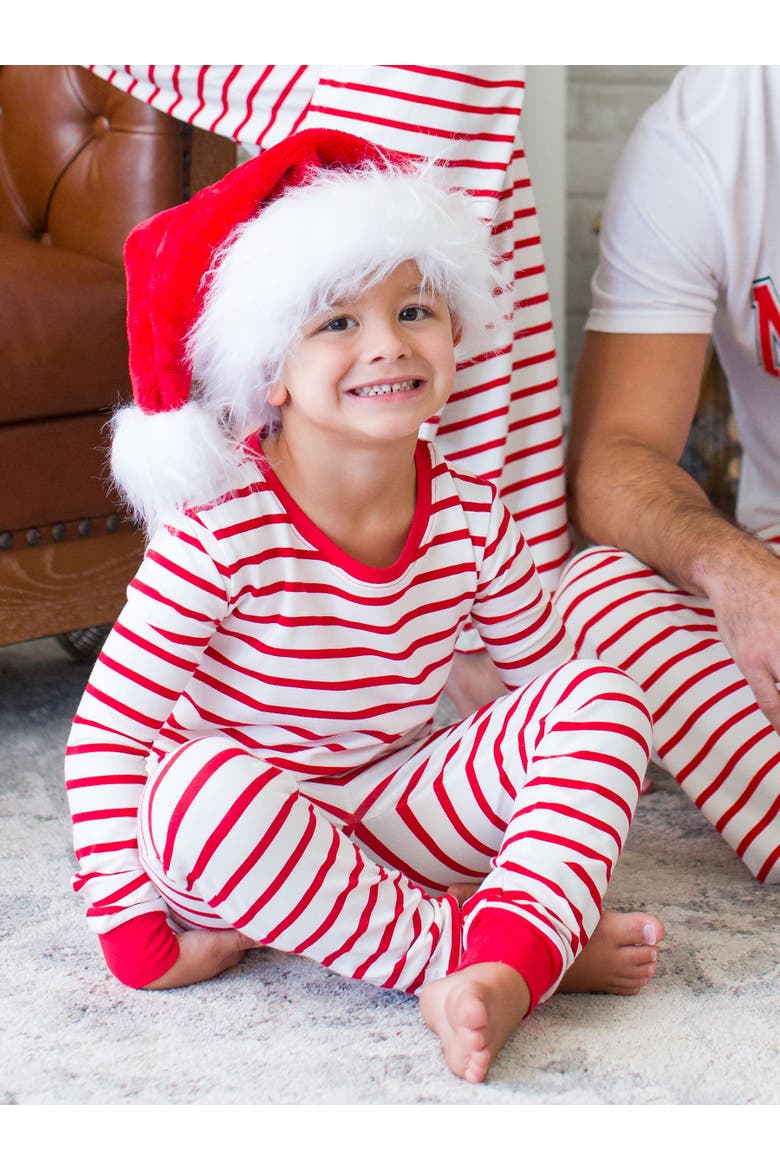 Modal Blend Boys Long Sleeve Pajama Set, Alternate, color, Red & White Stripe