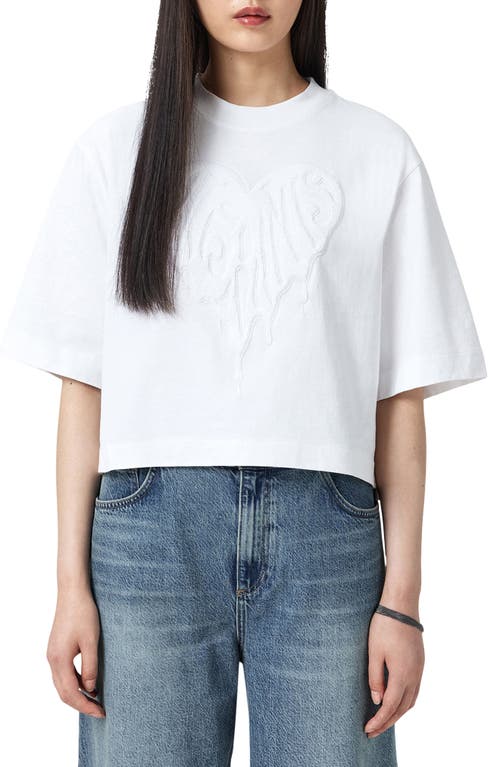Allsaints Trip Etta Oversize Crop Cotton T-shirt In White