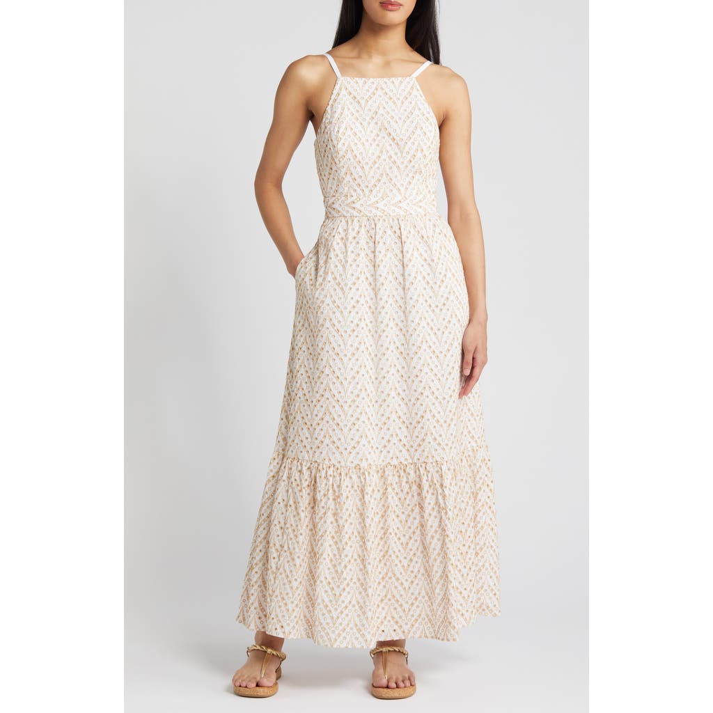 Lilly Pulitzer ® Charlese Eyelet Tiered Cotton Maxi Dress In Sand Bar Mermaid Tail