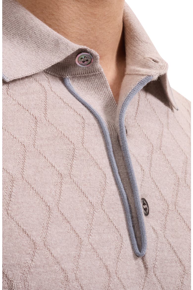 Silk & Merino Wool Polo Sweater, Alternate, color, CASHMERE