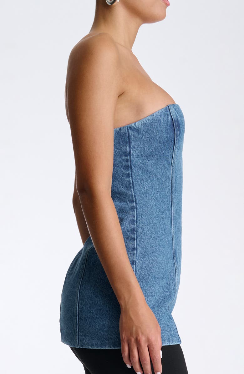 Naked Wardrobe Denim Tunic Tube Top, Alternate, color, Medium Wash