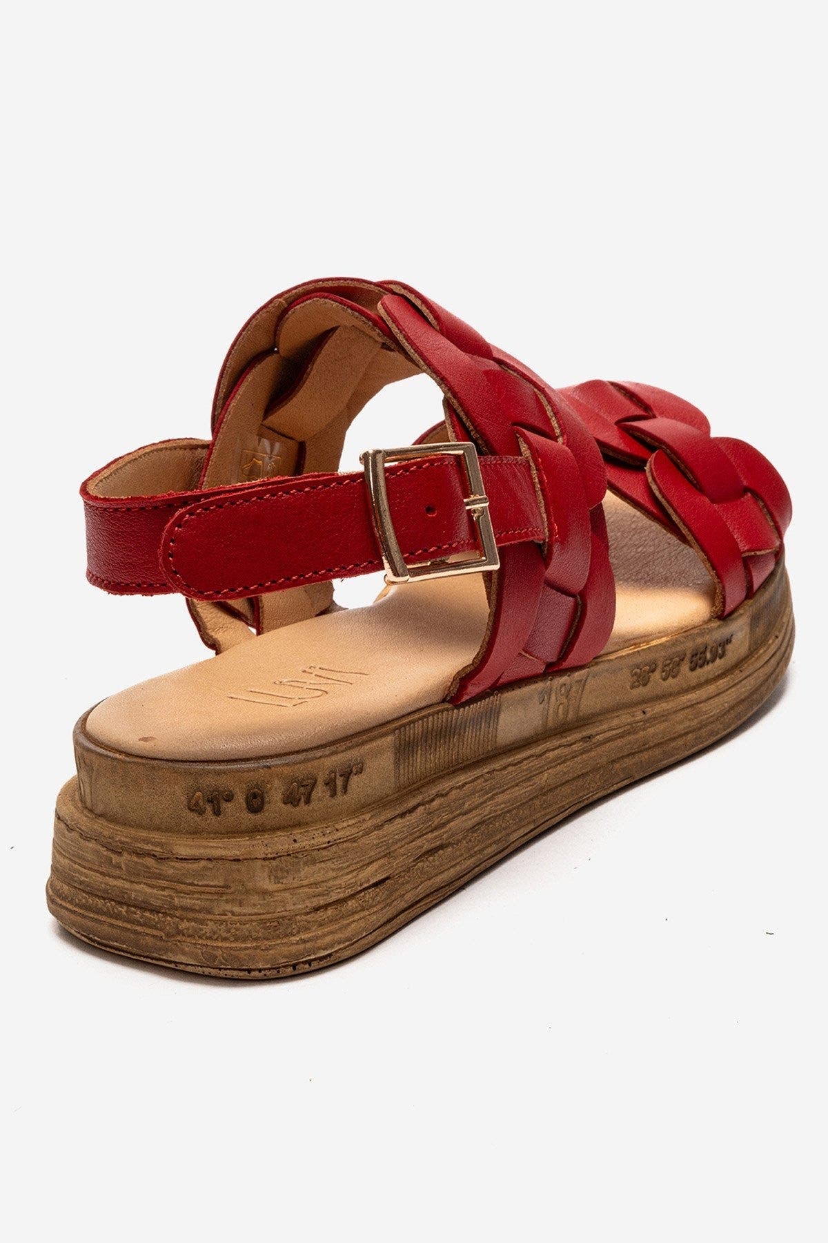 Elvoro Leather Sandal, Alternate, color, Red
