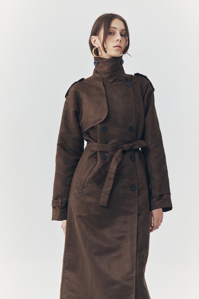 Jett Suede Coat, Alternate, color, Brown