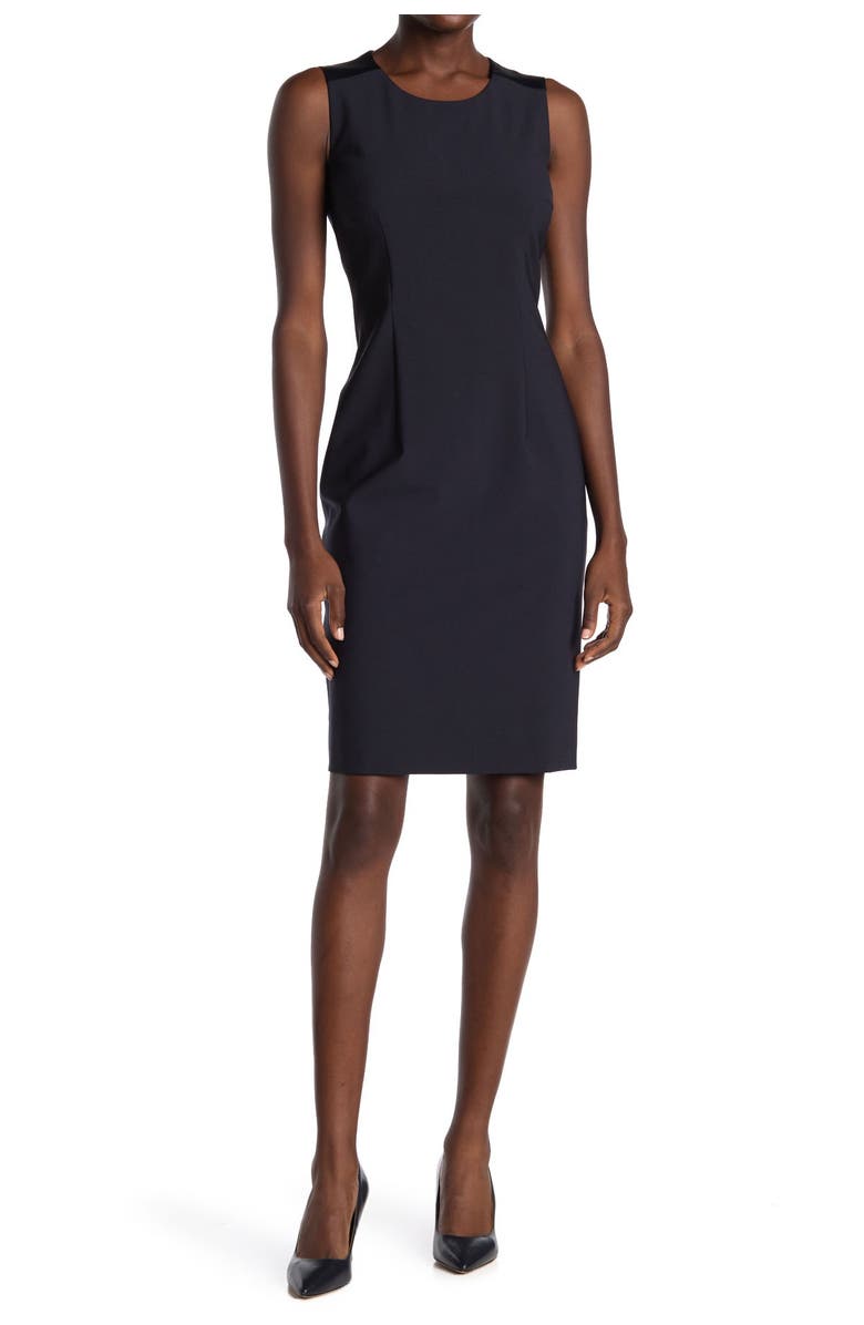 BOSS Dristie Stretch Wool Sheath Dress, Main, color, 