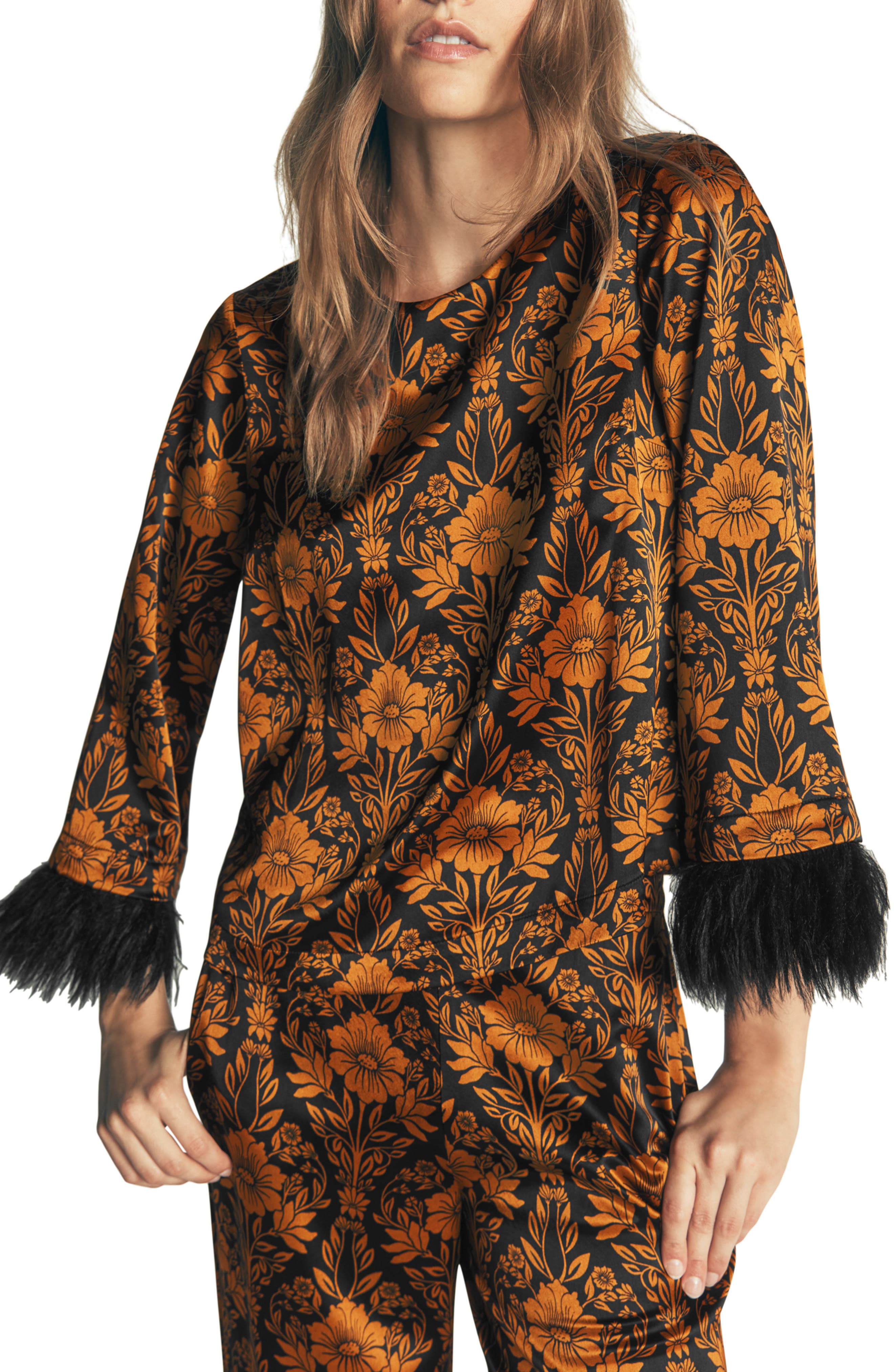 selected BROWN FLORAL FLOURISHING SPRIG