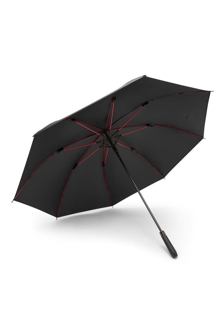 Large Auto Close Umbrella, Alternate, color, BLACK