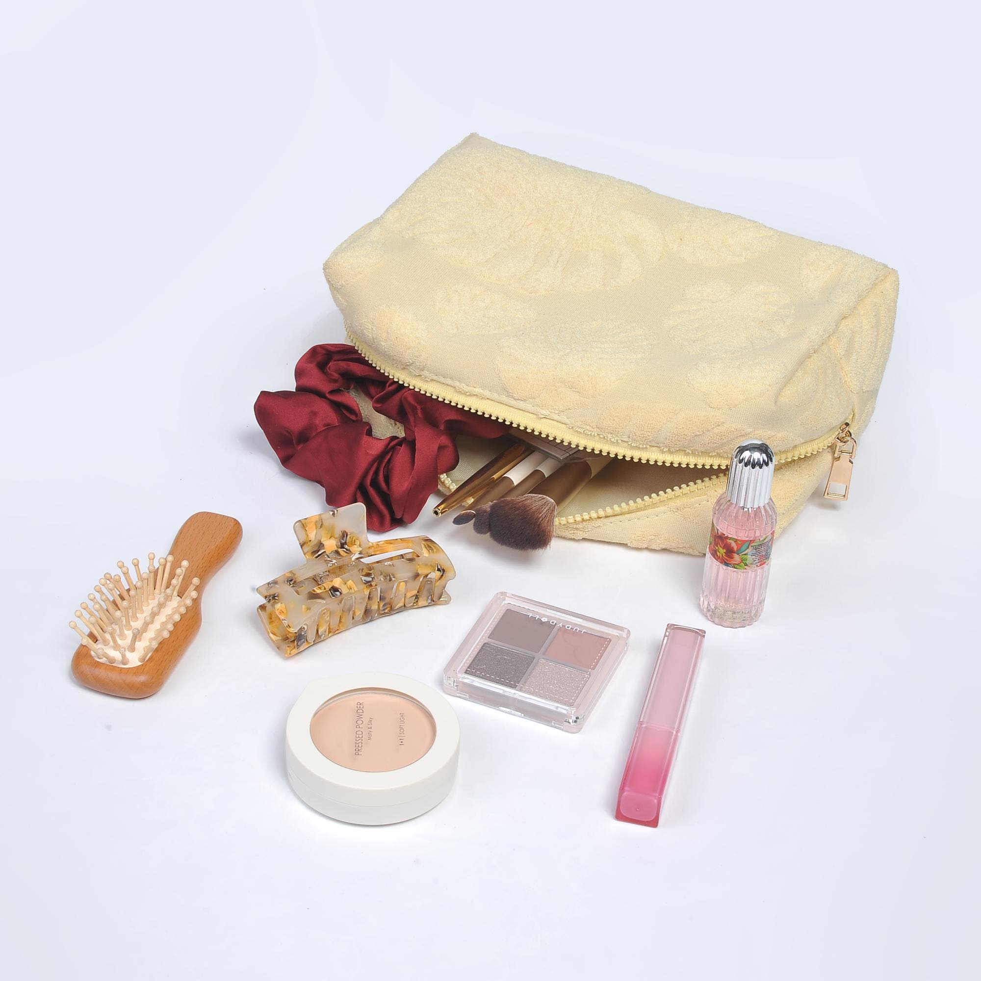 URBAN EXPRESSIONS HANDBAGS Palm Breeze Cosmetic & Travel Organizer Pouch, Main, color, Yellow