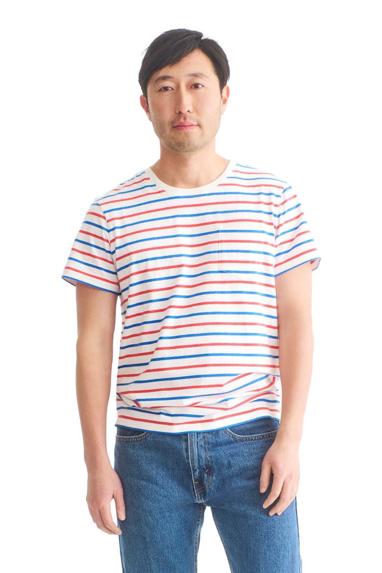 Unisex Fit Stripe Easy Tee In Blueberry, Main, color, Blueberry Strawberry Stripe