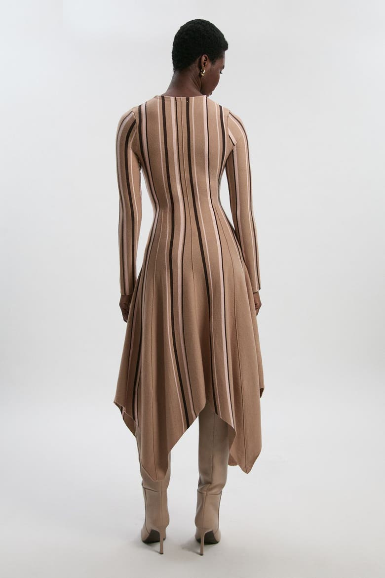 Asymmetric Hem Knit Midi Dress, Alternate, color, Camel