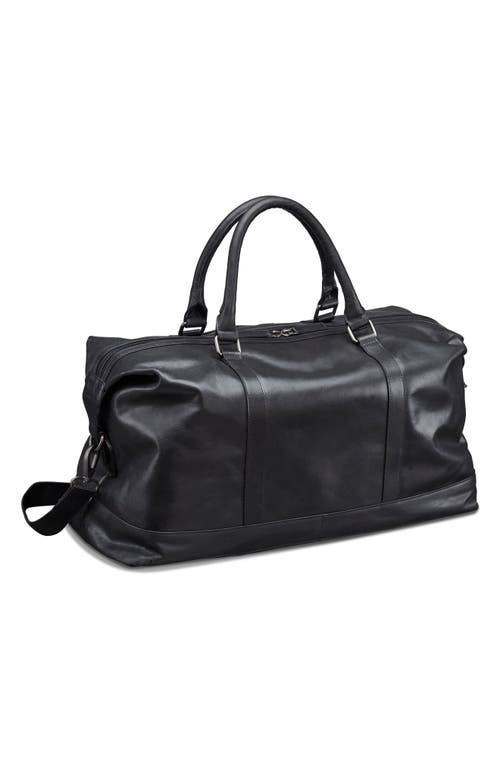 Mancini Carry-on Leather Duffle Bag In Black