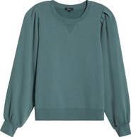 Rails Tiffany Puff Sleeve Cotton Fleece Sweatshirt