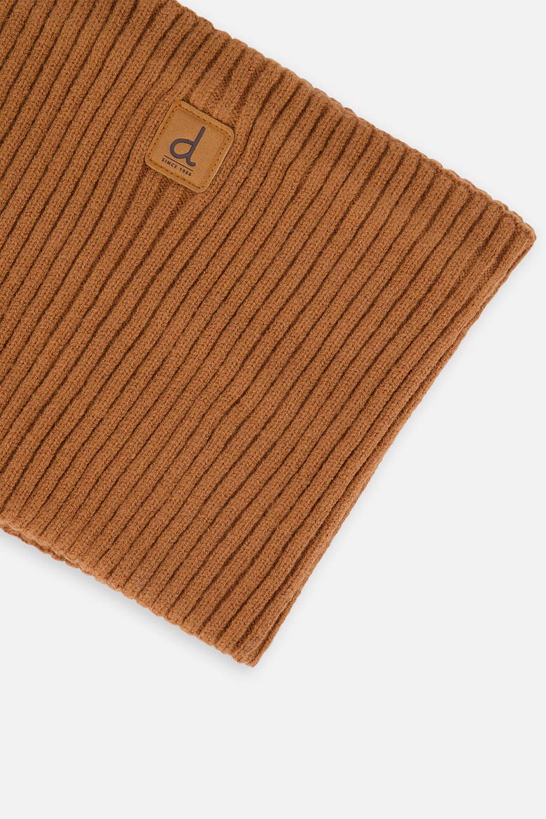 Ribbed Knit Tube Style Logo Patch Neckwarmer, Alternate, color, Brown Sugar