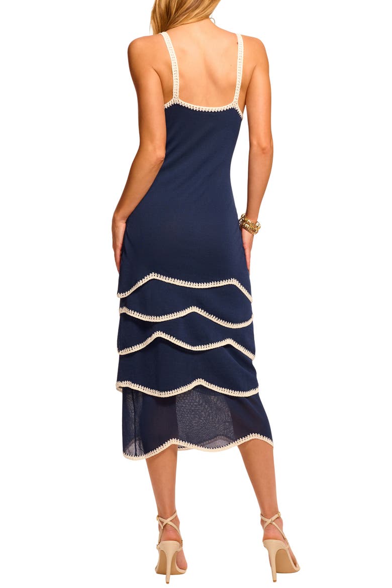 Aurelia Stitch Trim Midi Dress, Alternate, color, SPRING NAVY WAVE