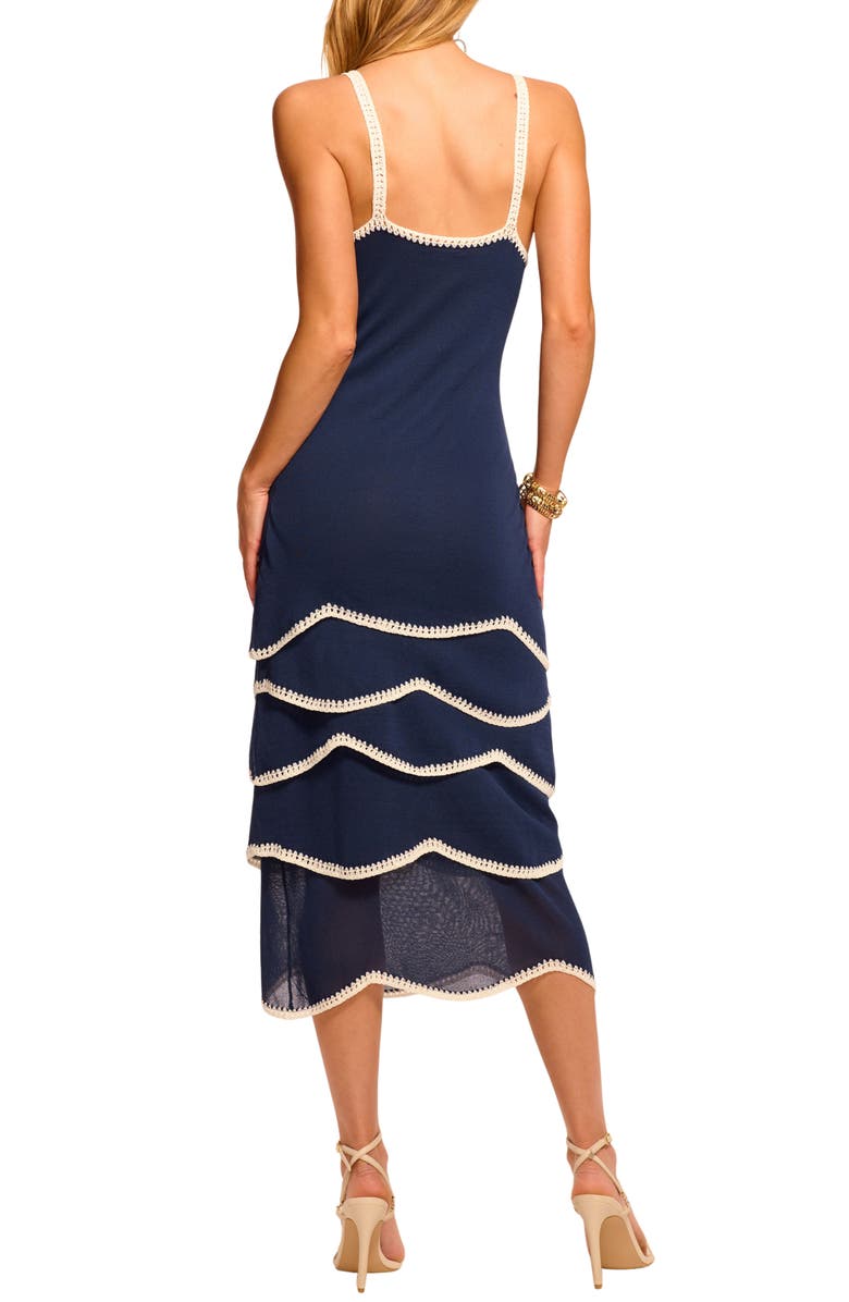 Ramy Brook Aurelia Stitch Trim Midi Dress, Alternate, color, 