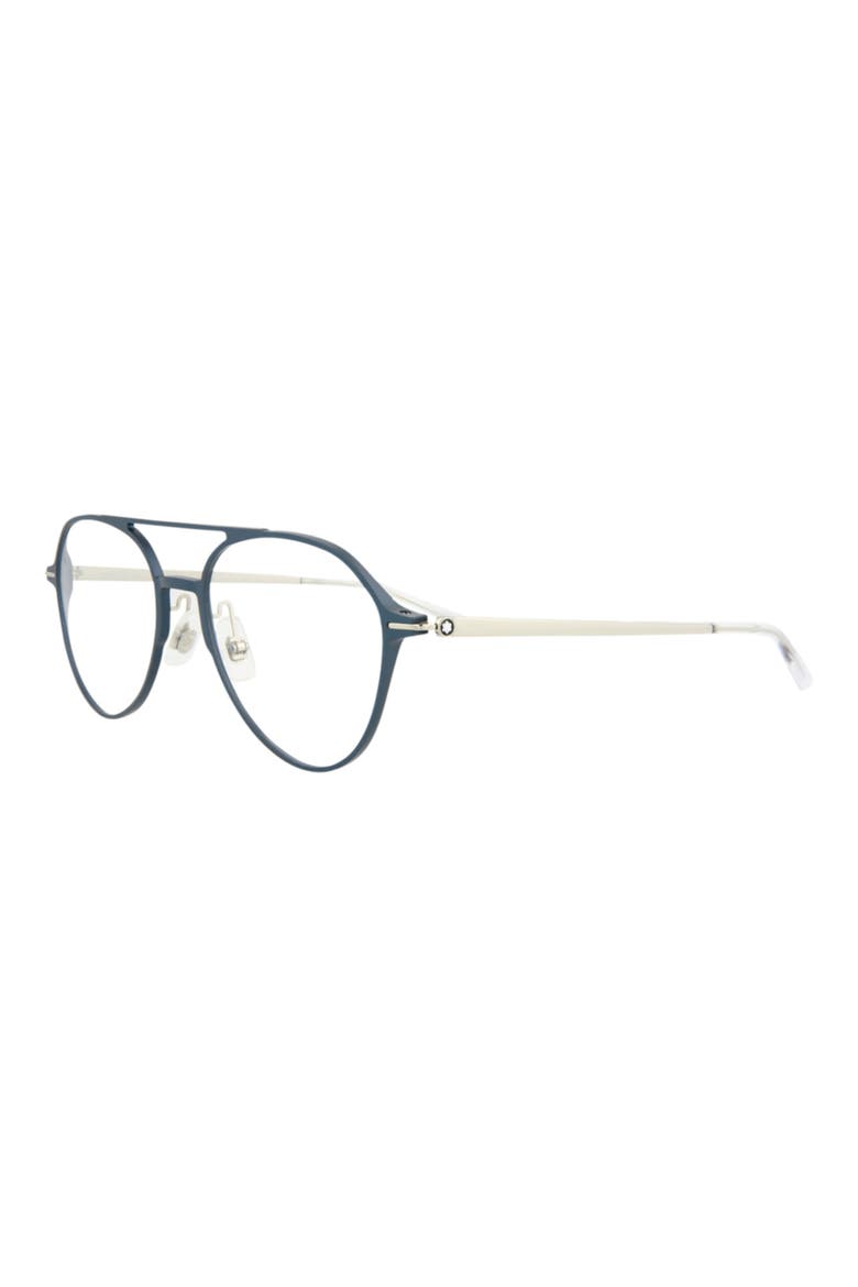 55mm Aviator Optical Glasses, Alternate, color, BLUE SILVER TRANSPARENT