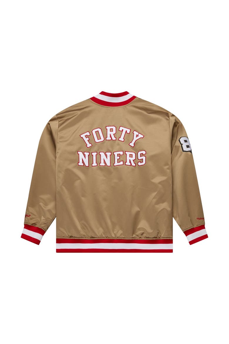 Men's Mitchell & Ness Gold San Francisco 49ers 80th Anniversary Heavyweight Satin Full-Snap Jacket, Alternate, color, Gold