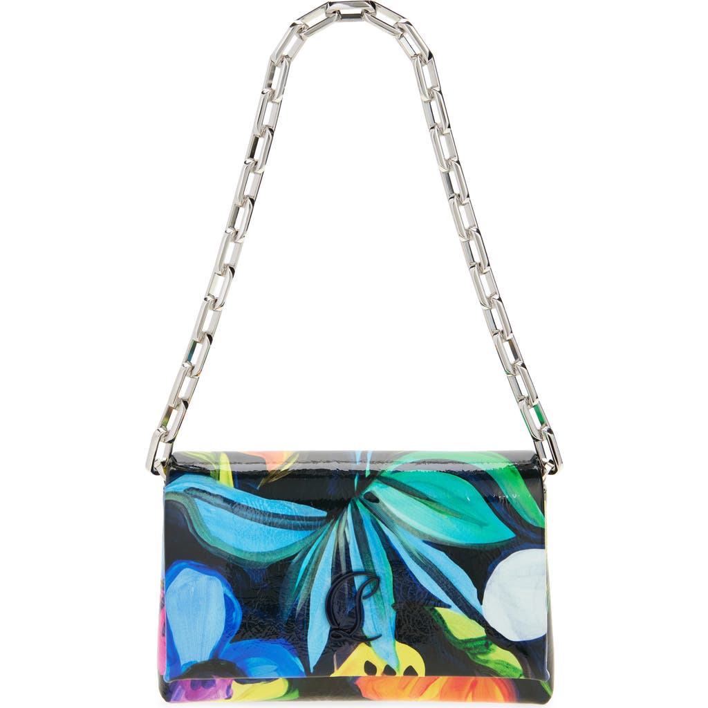 Christian Louboutin Loubi54 Small Shoulder Bag In Flower Strass Naplak Leather