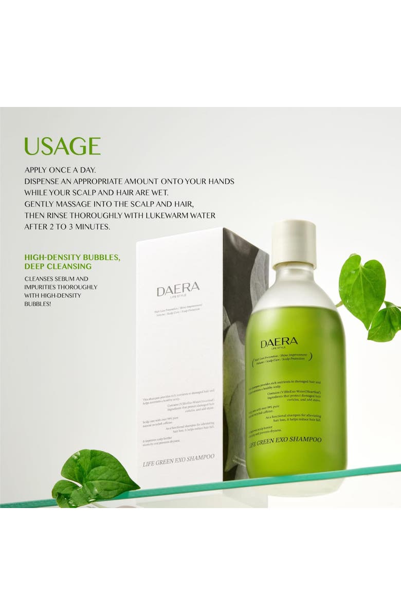 DAERA Life Green Exo Shampoo for Thinning Hair Thickening, 10.24 fl oz, Alternate, color, Green