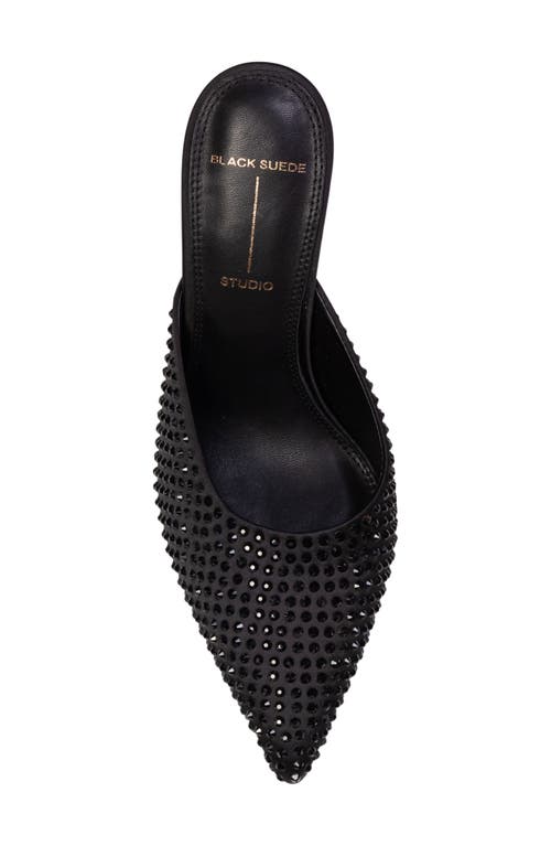 Black Suede Studio Women's Luv 100 Crystal-embellished Satin Mule In Black